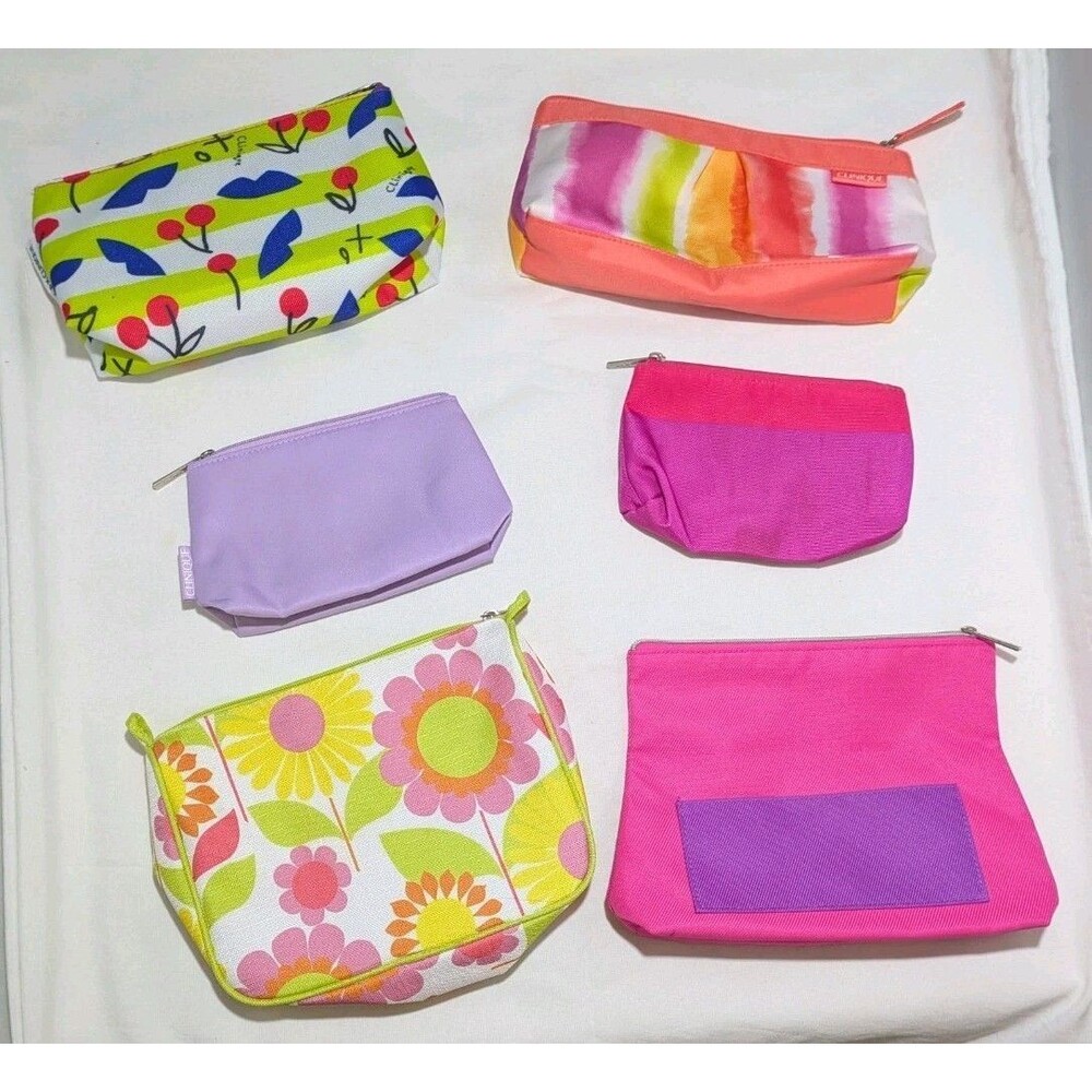 Lot Of 6 NEW Clinique Cosmetics Bags